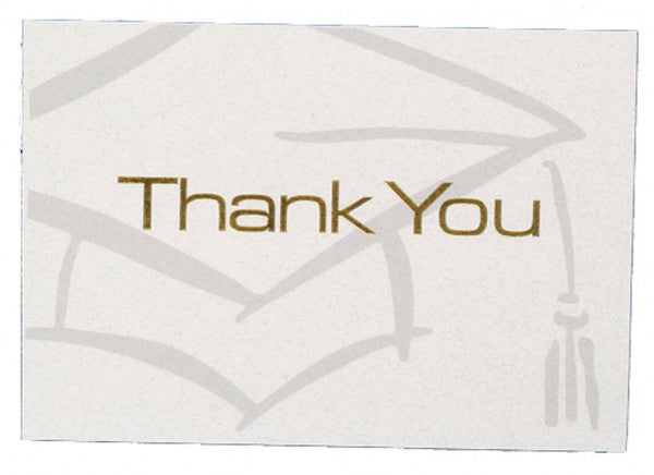 Graduation Thank You Cards Gold Embossed 25pcs