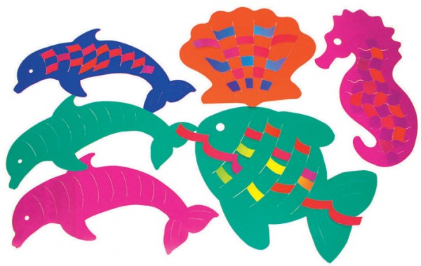 Cardboard Weaving Mats Sealife 24pcs