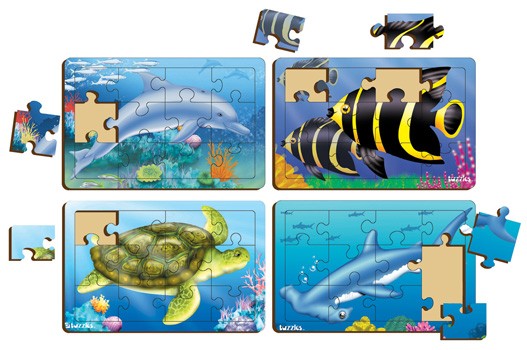 Ocean Life Puzzle Set of 4