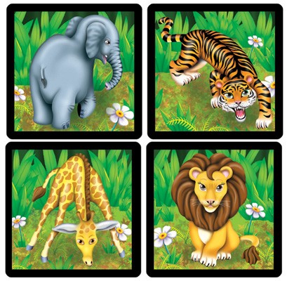 Wild Animal Grid Puzzle Set of 4