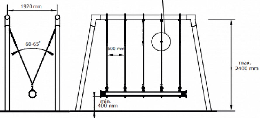 Goliath Commercial Armed Rope Swing 2.35m