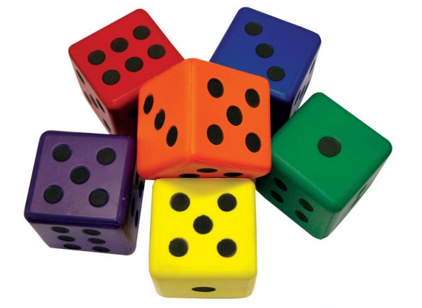 Large Foam Dot Dice Set 6pcs