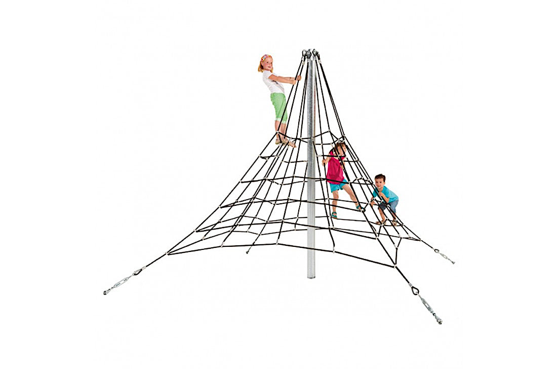 Commercial Grade Armed (Steel Core) Rope Net Pyramid Structure - 2.7mH x 2.8mW