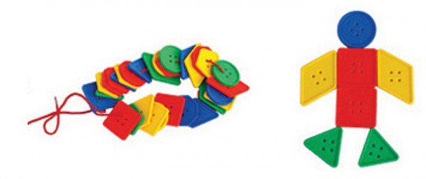 Shaped Threading Buttons and Laces 98pcs