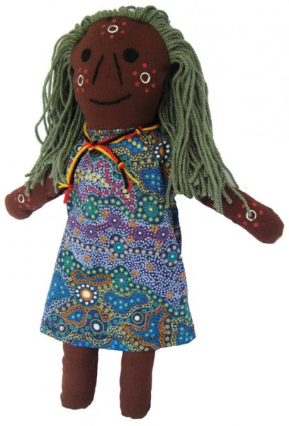 Aboriginal Elder Aunty Doll – 36cm Handmade & Hand Painted
