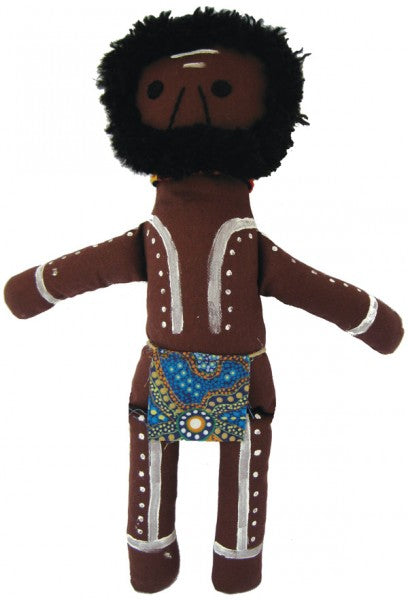 Aboriginal Warrior Doll – 36cm Handcrafted Fabric Doll