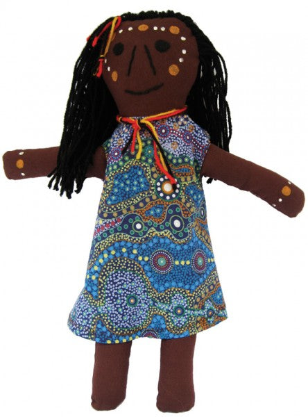 Aboriginal Girl Doll – 36cm Handmade & Hand Painted
