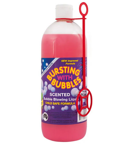 Bubble Mix Strawberry Fragrance 1ltr With Bubble Wand
