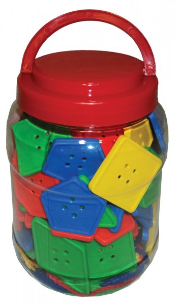 Shaped Threading Buttons and Laces 98pcs