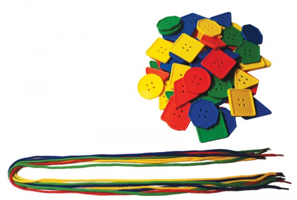 Shaped Threading Buttons and Laces 98pcs