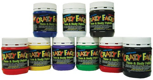 Face Paints Set of Nine Bright Colours 250ml