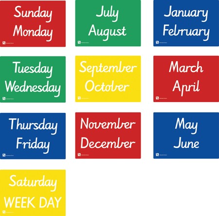 Day and Month Stencils Set 10pcs