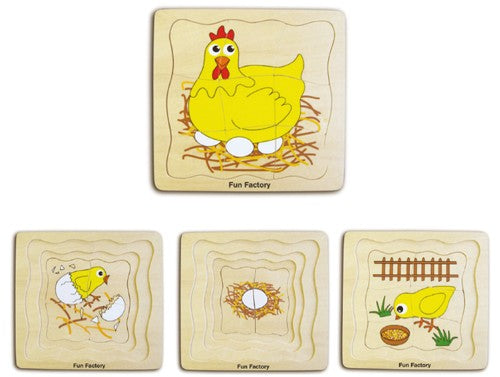 Life Cycle of the Hen 4 Layer Puzzle 21pcs