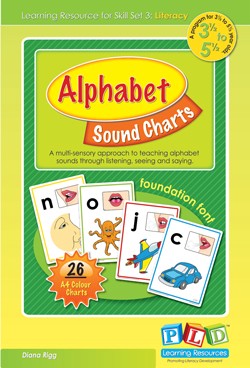 Alphabet Sound Charts Cursive Font 3 1/2 to 5 1/2 Year Olds