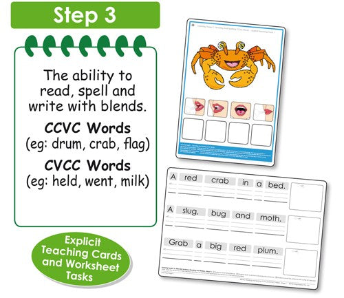Blends Reading and Spelling CCVC & CVCC Words Stage 1