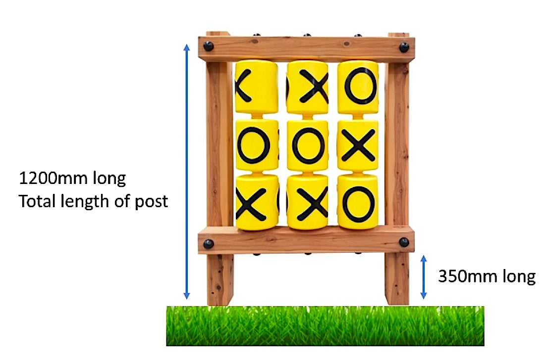 Large Tic Tac Toe Kit Including Timber Frame and Concrete Anchors 120cmH
