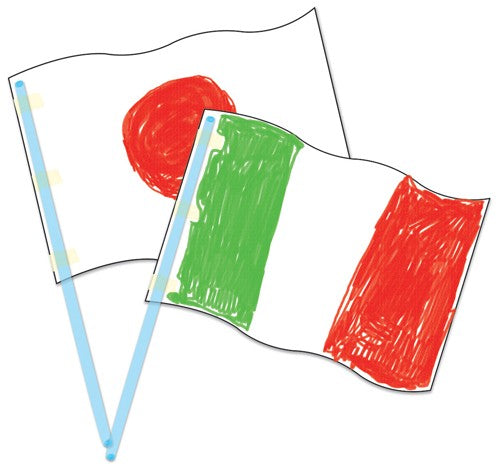 Blank Card Flags with Plastic Poles 30pcs