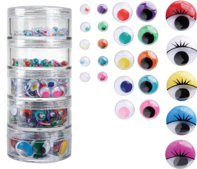 Coloured Joggle Eyes Stacker Assortment 450pcs