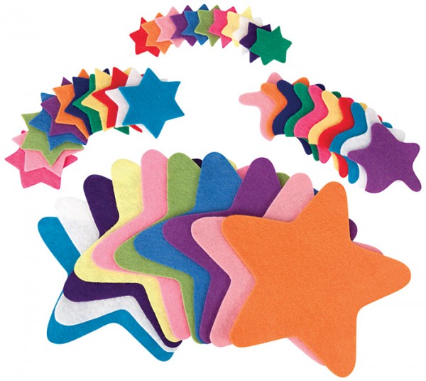 Felt Stars Mix 60pcs
