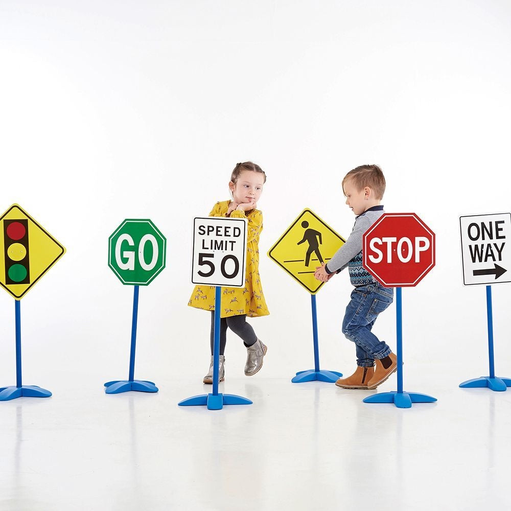 Large Plastic Traffic Signs 6pcs