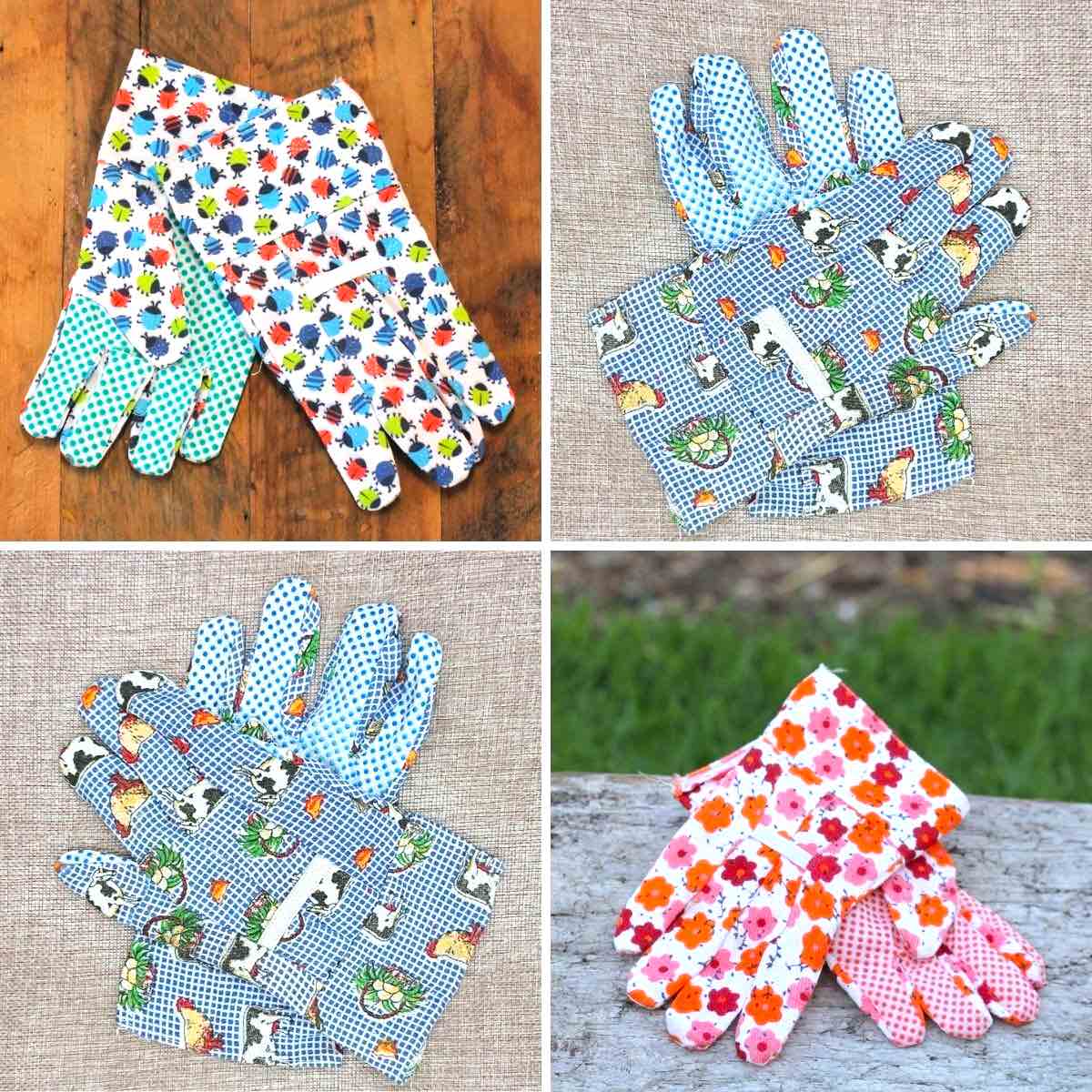 Kids Gardening Gloves 4 Pair
