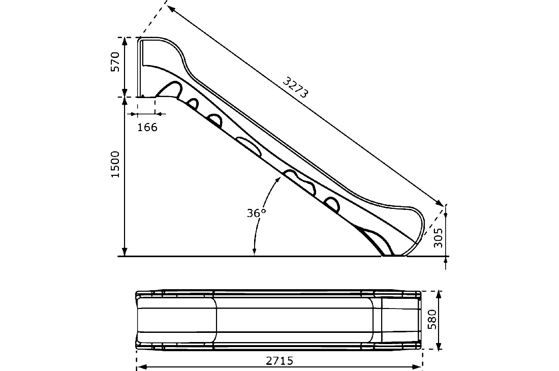 Commercial Grade Bronco Slide 3.27mL x 1.5mH Red