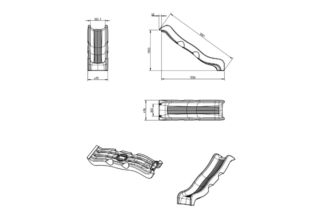 Commercial Grade Optima WAVY Slide 1.88mL x 1mH Lime