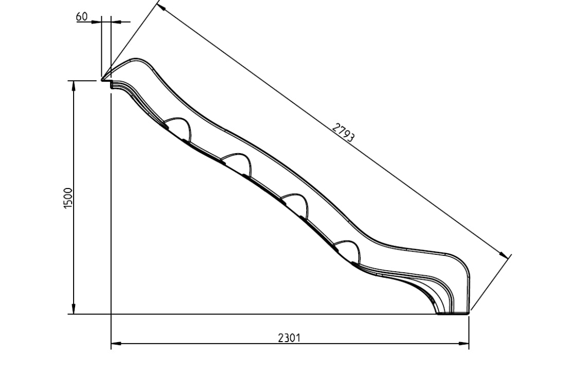 Commercial Grade Optima WAVY Slide 2.79mL x 1.5mH Green