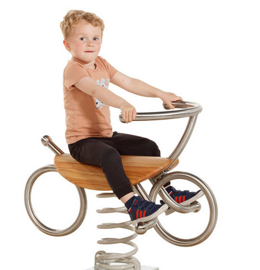 Stainless Steel and Timber BIKE Spring Rocker - In Ground Anchor