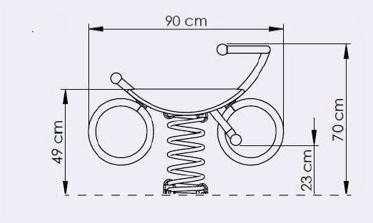 Stainless Steel and Timber BIKE Spring Rocker - In Ground Anchor