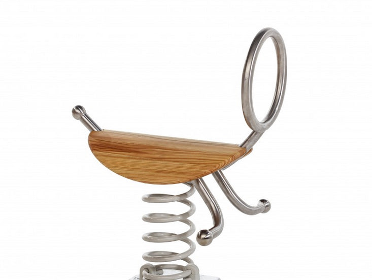 Stainless Steel and Timber RODEO Spring Rocker - In Ground Anchor