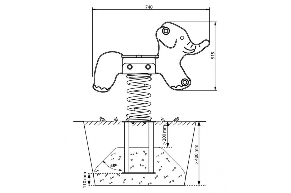Elephant Spring Rocker - In Ground Anchor