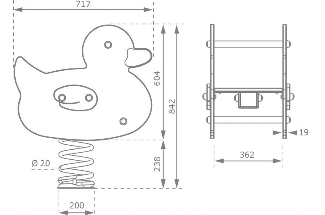 Duck Spring Rocker - In Ground Anchor