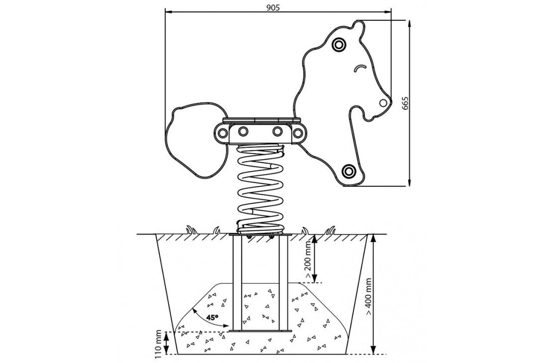 Horse Spring Rocker - In Ground Anchor