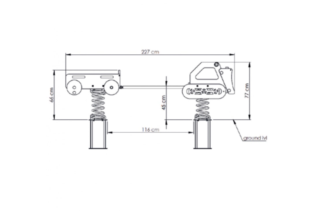Bulldozer and Trailer Spring Rocker Set - In Ground Anchors