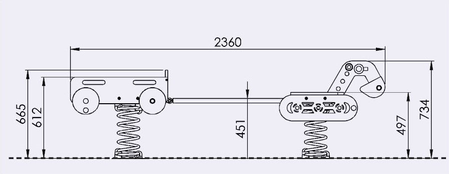 Excavator and Trailer Spring Rocker Set - In Ground Anchors