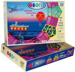 Geoshapes & Mini Geofix Set with Connectors – 224pcs for Classroom Learning