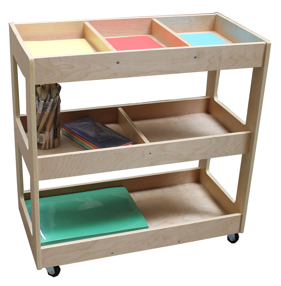 Solid Birch 3 Shelf Collage Trolley