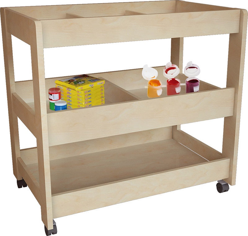 Solid Birch 3 Shelf Collage Trolley
