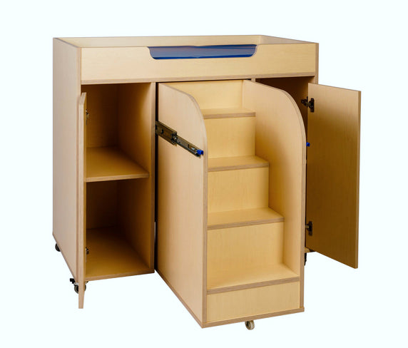 Baby Change Station with Sliding Stairs, Storage & Change Mat – Australian Made