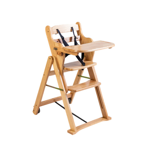Solid Rubberwood High/Low Chair 5 Point Harness with Insert