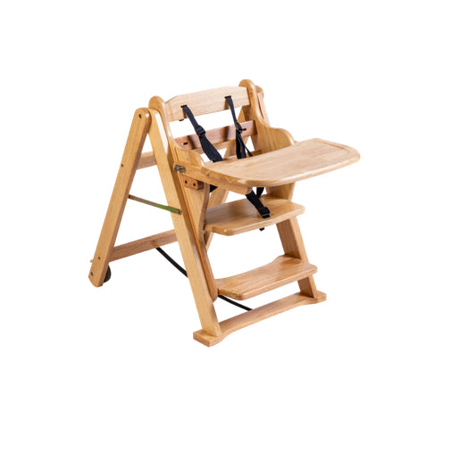 Solid Rubberwood High/Low Chair 5 Point Harness with Insert