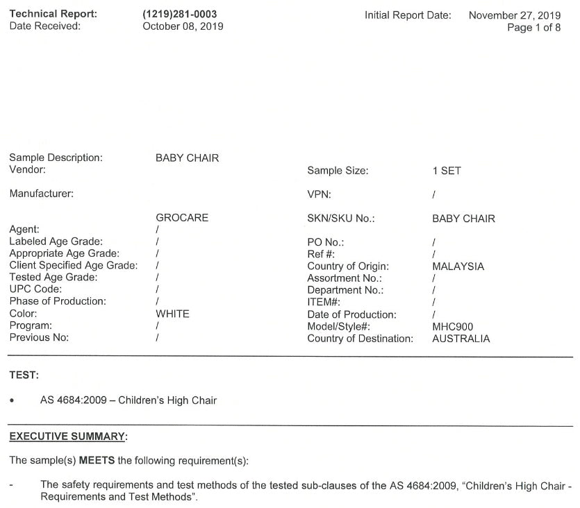 Solid Rubberwood High/Low Chair With Padded Seat Cover