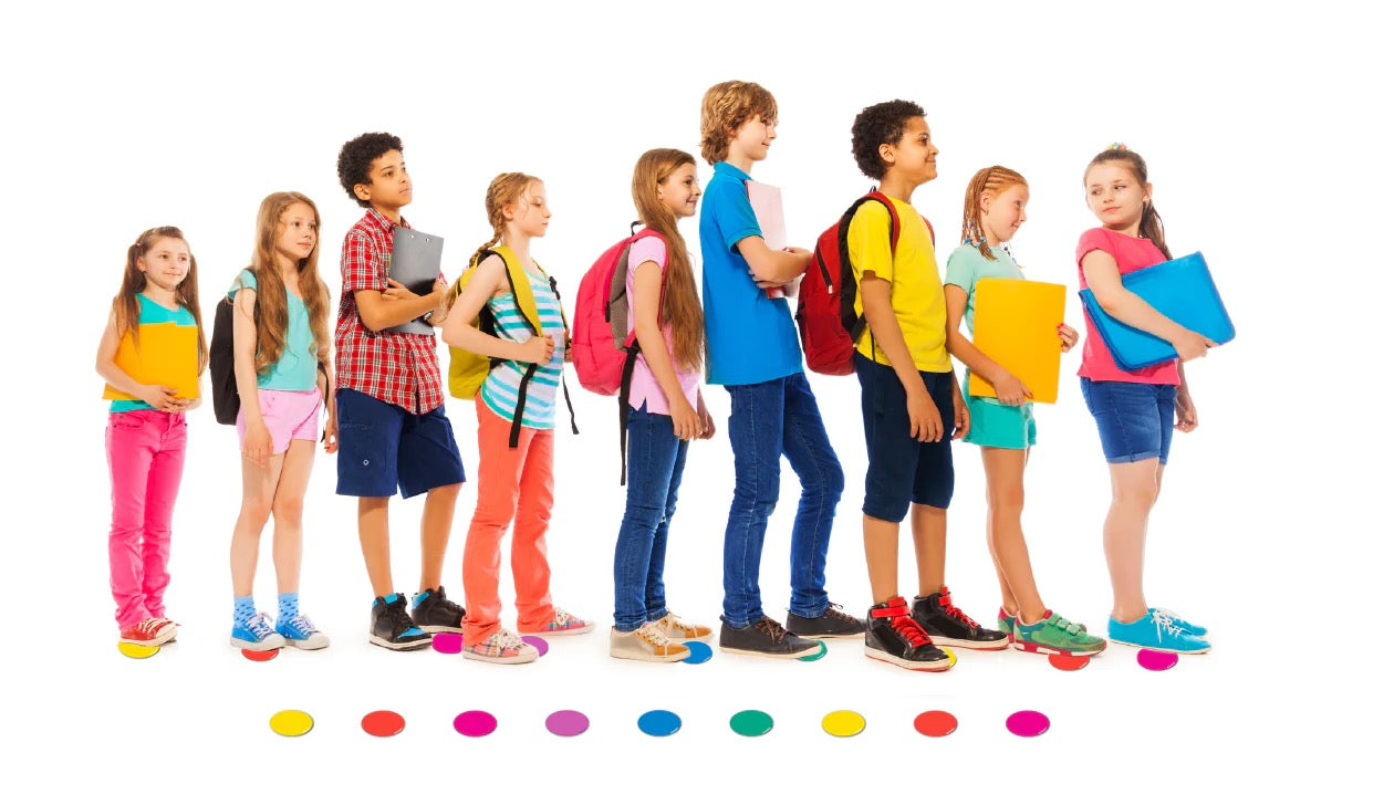 Multicolour Hook and Loop Placement Markers 14cm Diam x 30pcs