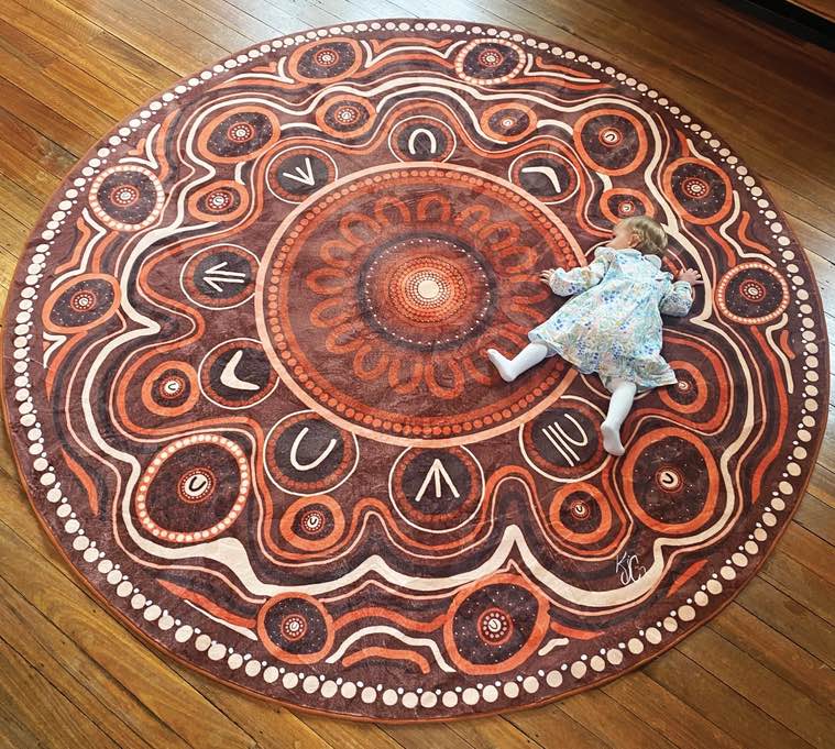 Aboriginal Art Yarning Circle Carpet 2.5m Diameter
