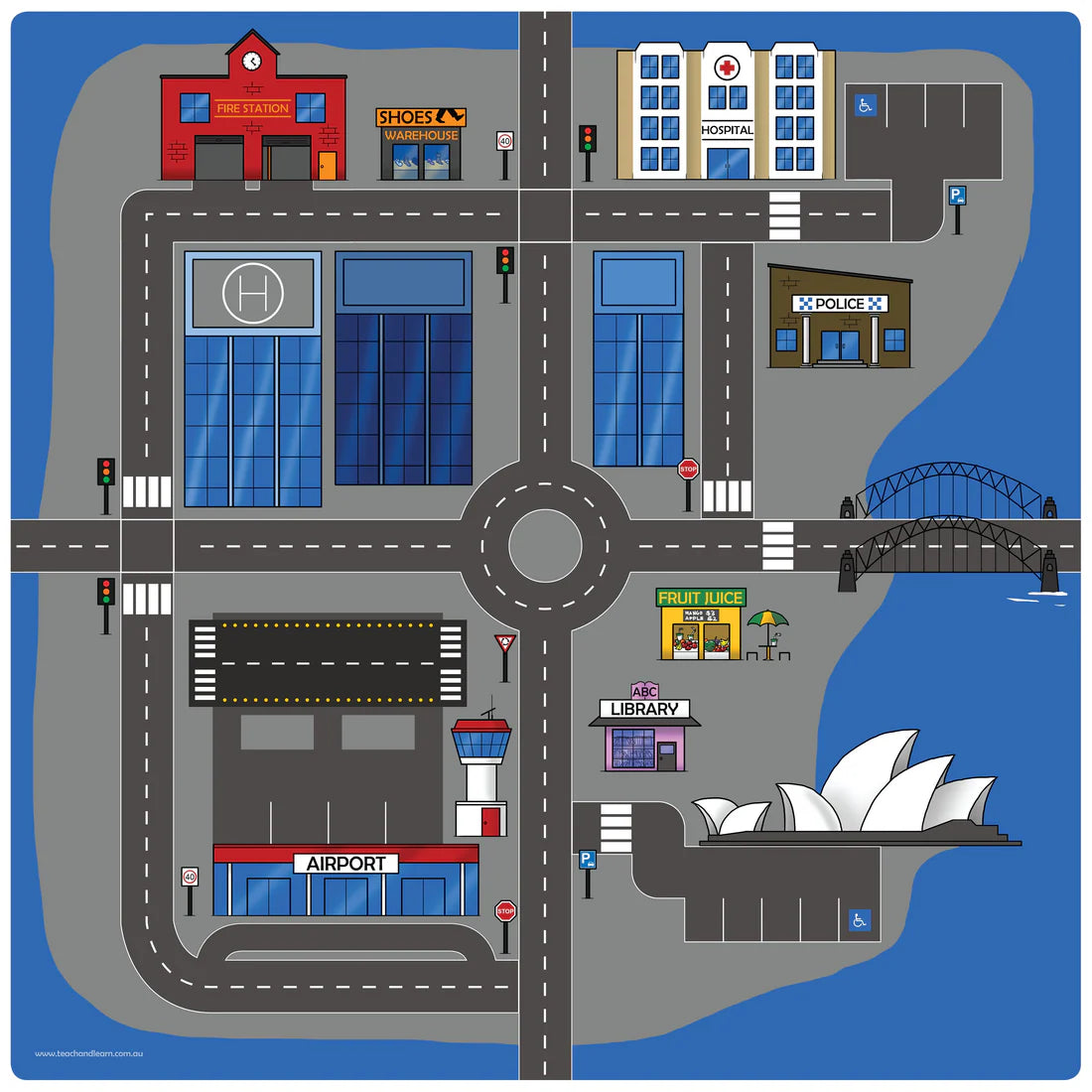 Australian Road Mats – Set of 4 - Play & Learn