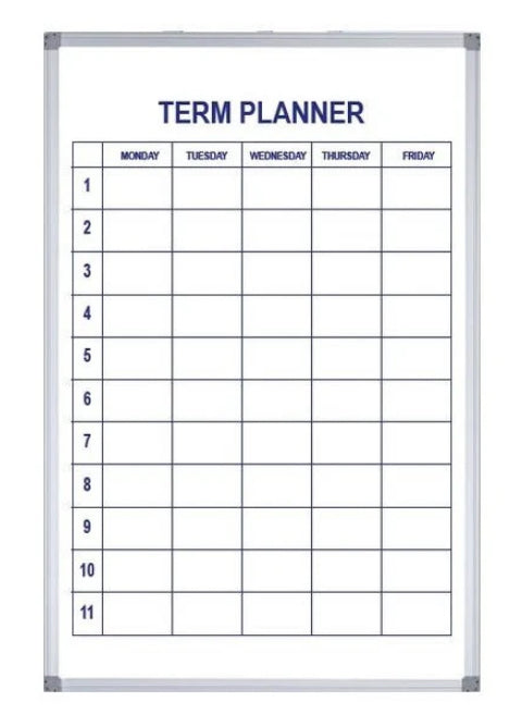 Single Term Planner Laser Etched Porcelain 90cm x 120cm (Potrait)
