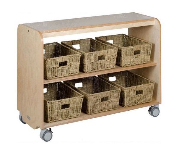 Maple Laminate Open Shelving Unit 2 Shelf 105cmW x 45.5cmD x 80cmH