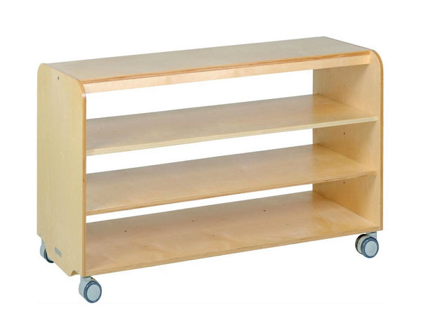 Maple Laminate Long Open 3 Shelf Unit 140cmW x 45.5cmD x 80cmH