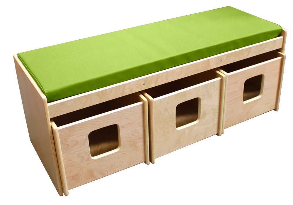 Sofa Bench Seat With 3 Mobile Storage Cubes